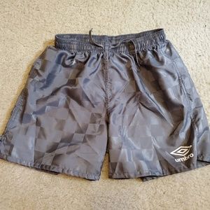 Umbro gray checker soccer shorts size small